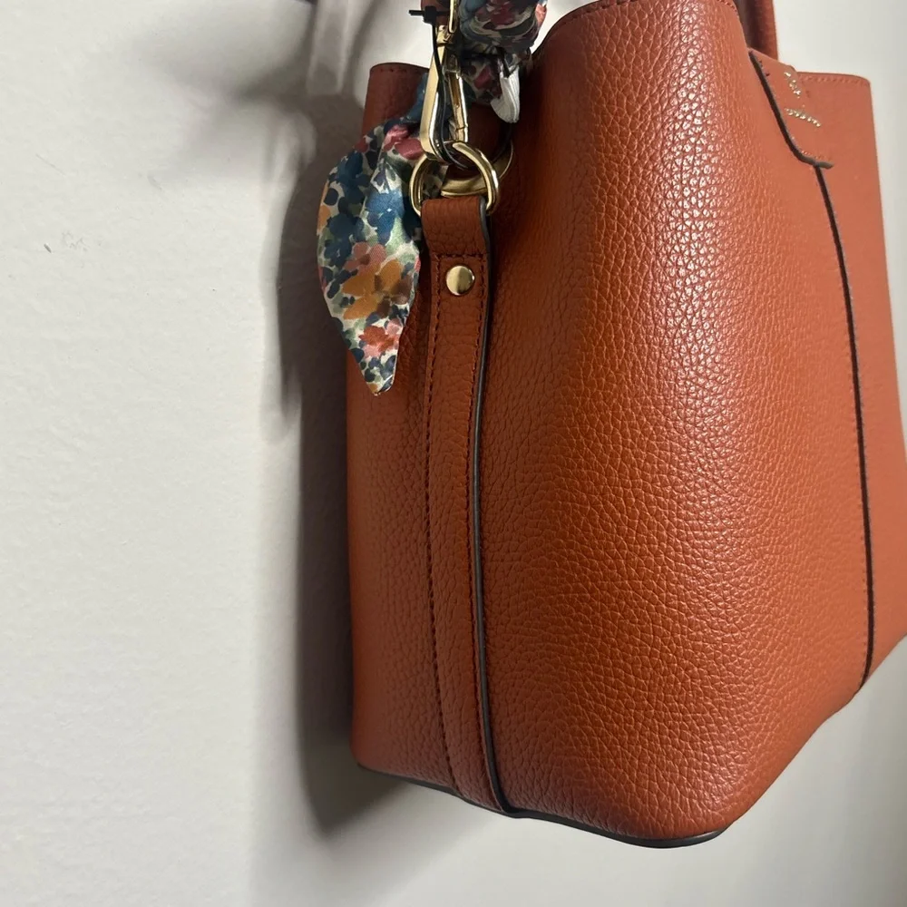 Nanette Lepore Orange Leather Shoulder Bag - Picture 5 of 11